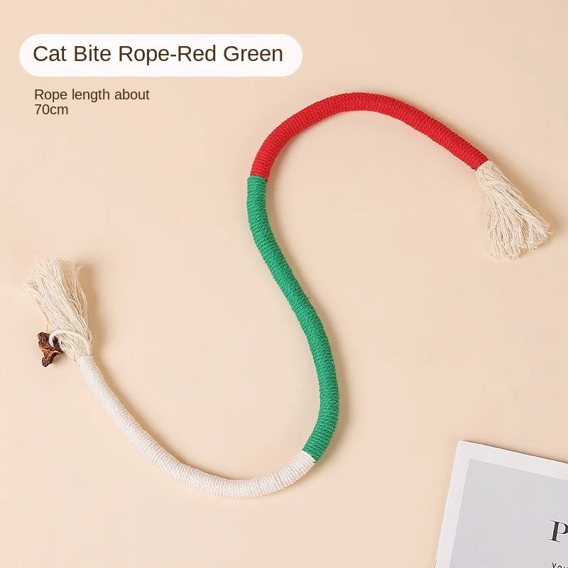 Cat Bite Rope Teasing Cat Stick Cat Toy Self Fun Soothing Tool Grinding Teeth Resistant Mint Stick Cat Toy