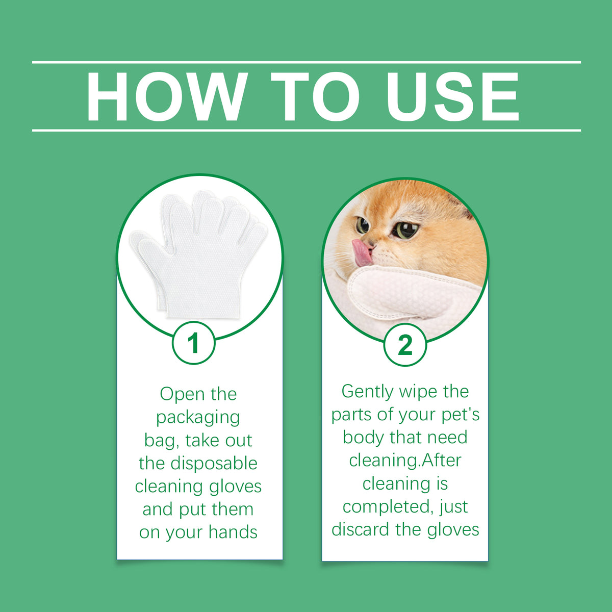 Pet Disposable Cleaning Gloves Dog Cat Hair And Skin Gentle Cleaning Care Gloves