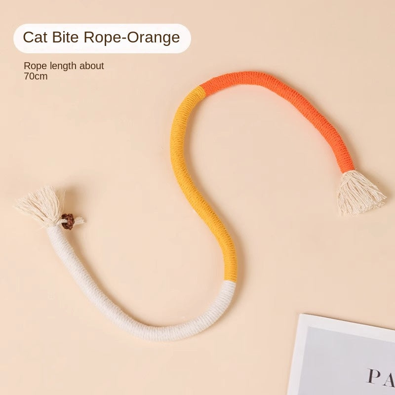 Cat Bite Rope Teasing Cat Stick Cat Toy Self Fun Soothing Tool Grinding Teeth Resistant Mint Stick Cat Toy